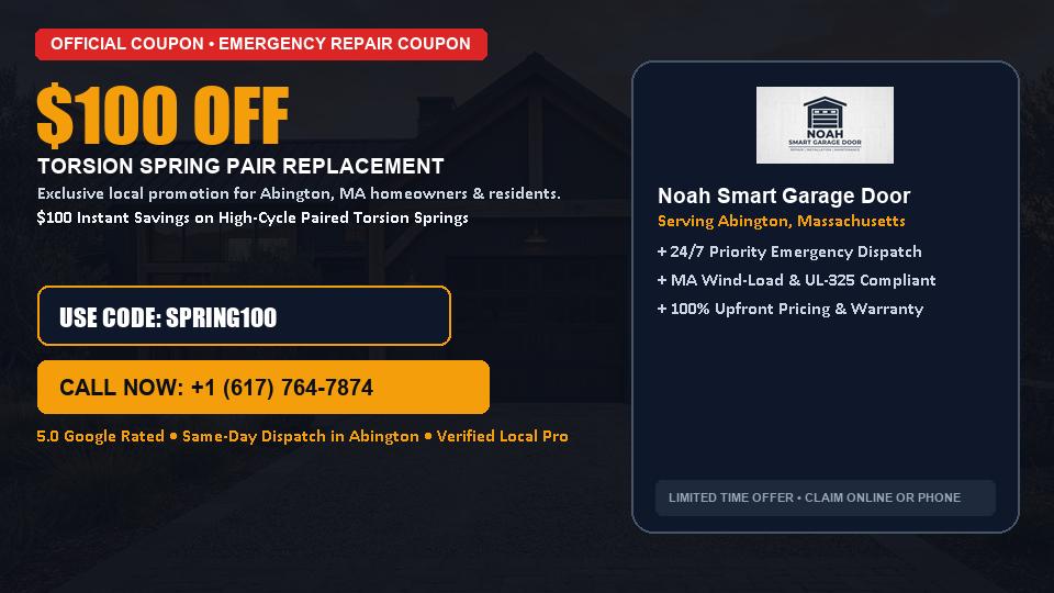 Noah Smart Garage Door $100 OFF Dual Torsion Spring Replacement